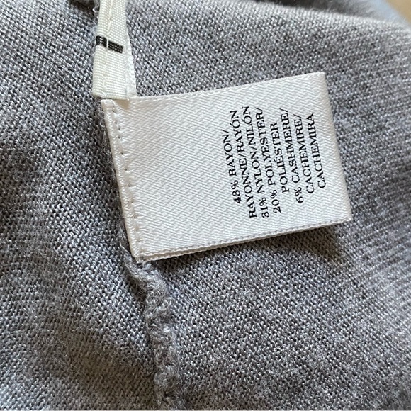 Ann Taylor Grey Sweater Top Cashmere Blend 3/4 Length Sleeve Size M Medium Soft - Picture 7 of 7